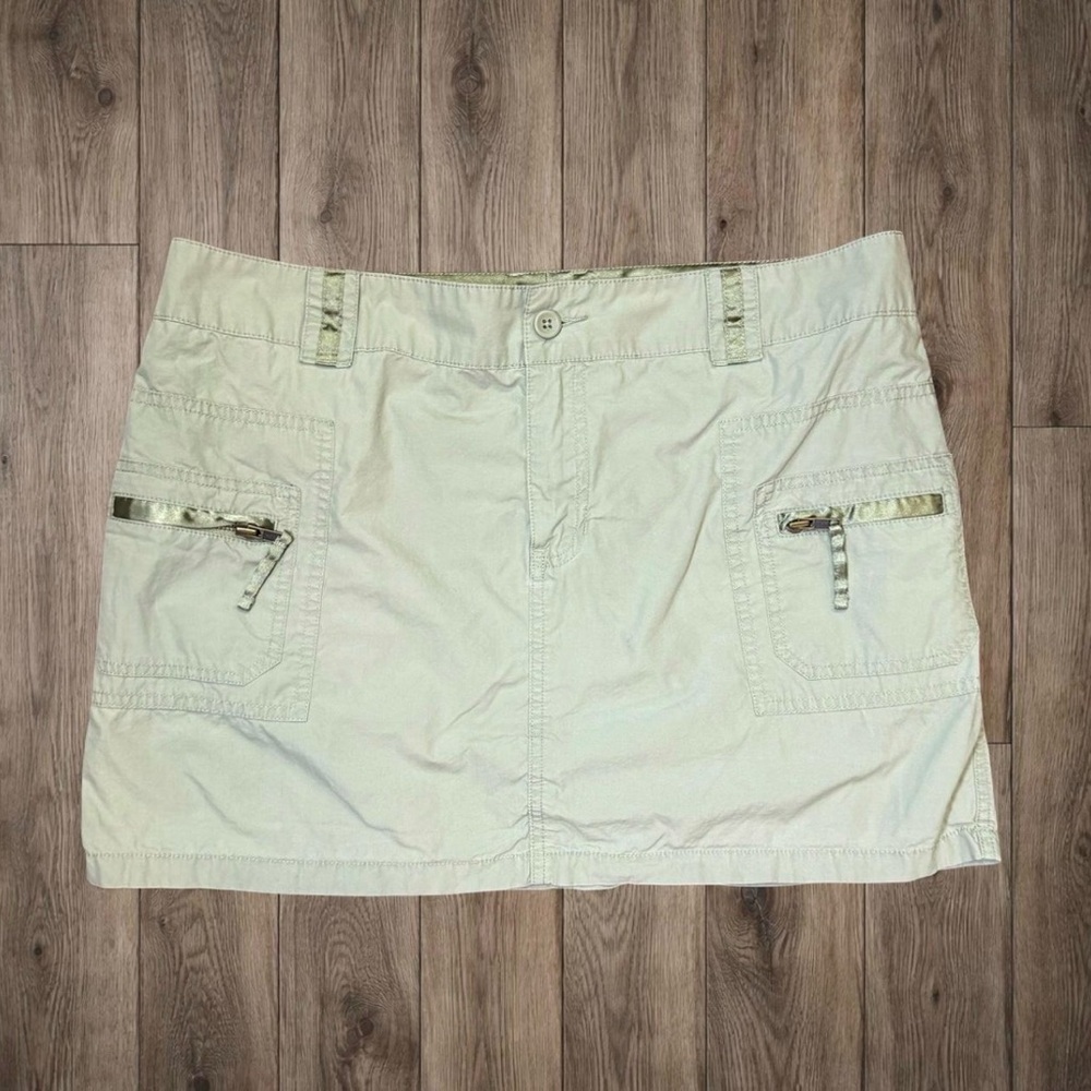 Vintage 2004‎ Old Navy Light Sage Utility Mini Skirt